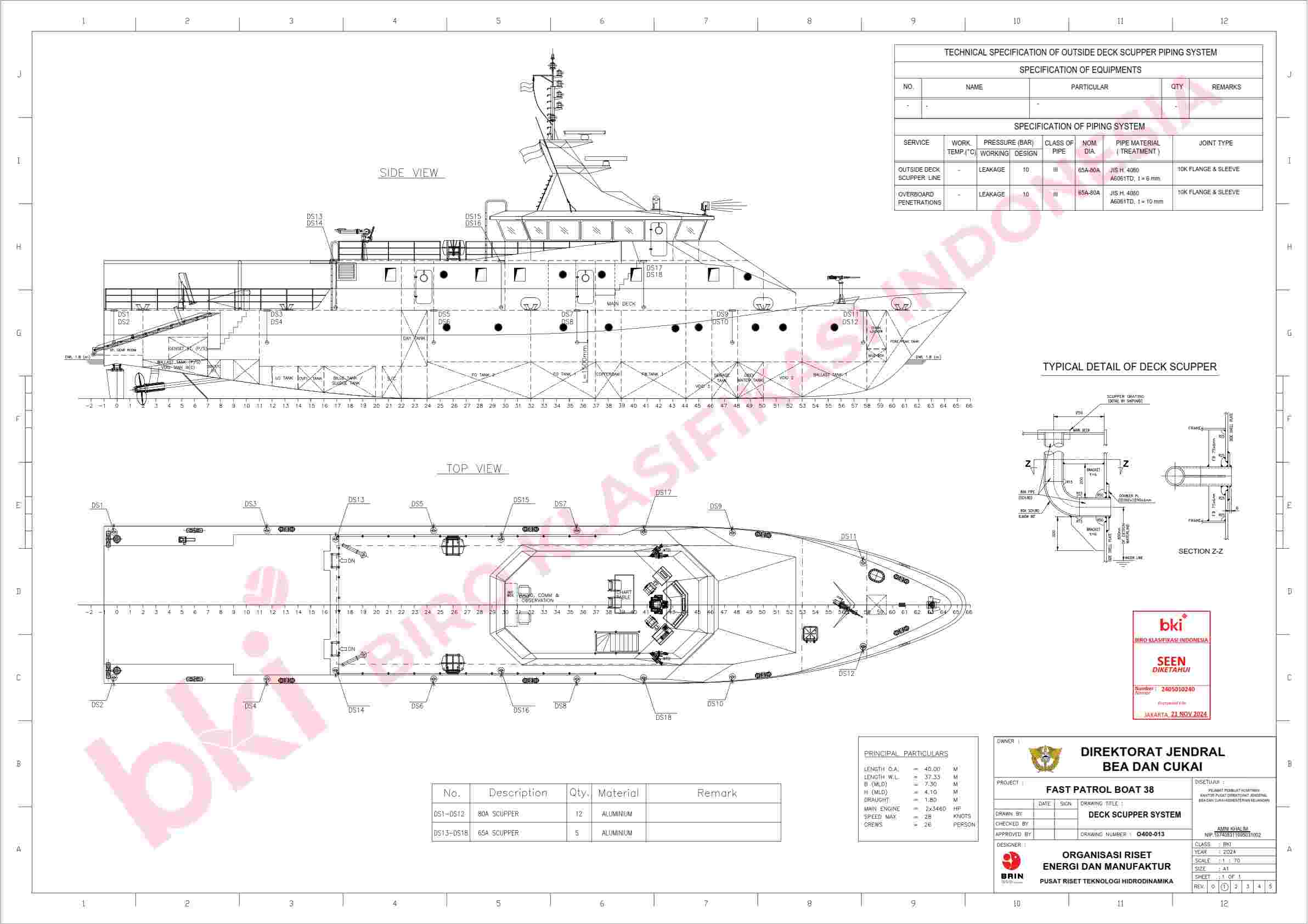 DECK SCUPPER SYSTEM