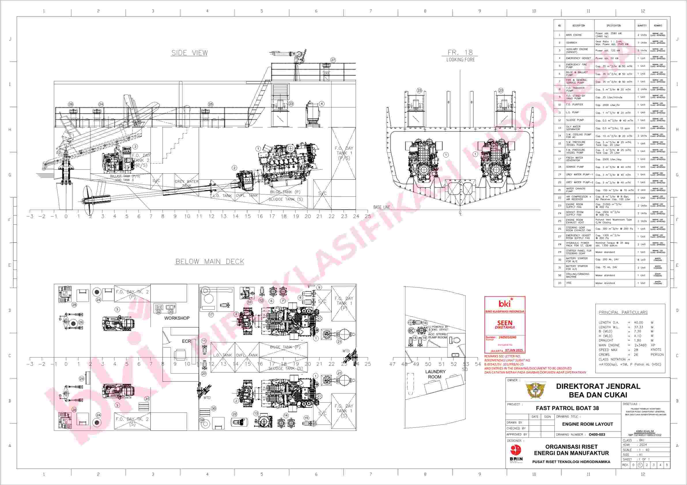 ENGINE ROOM LAYOUT